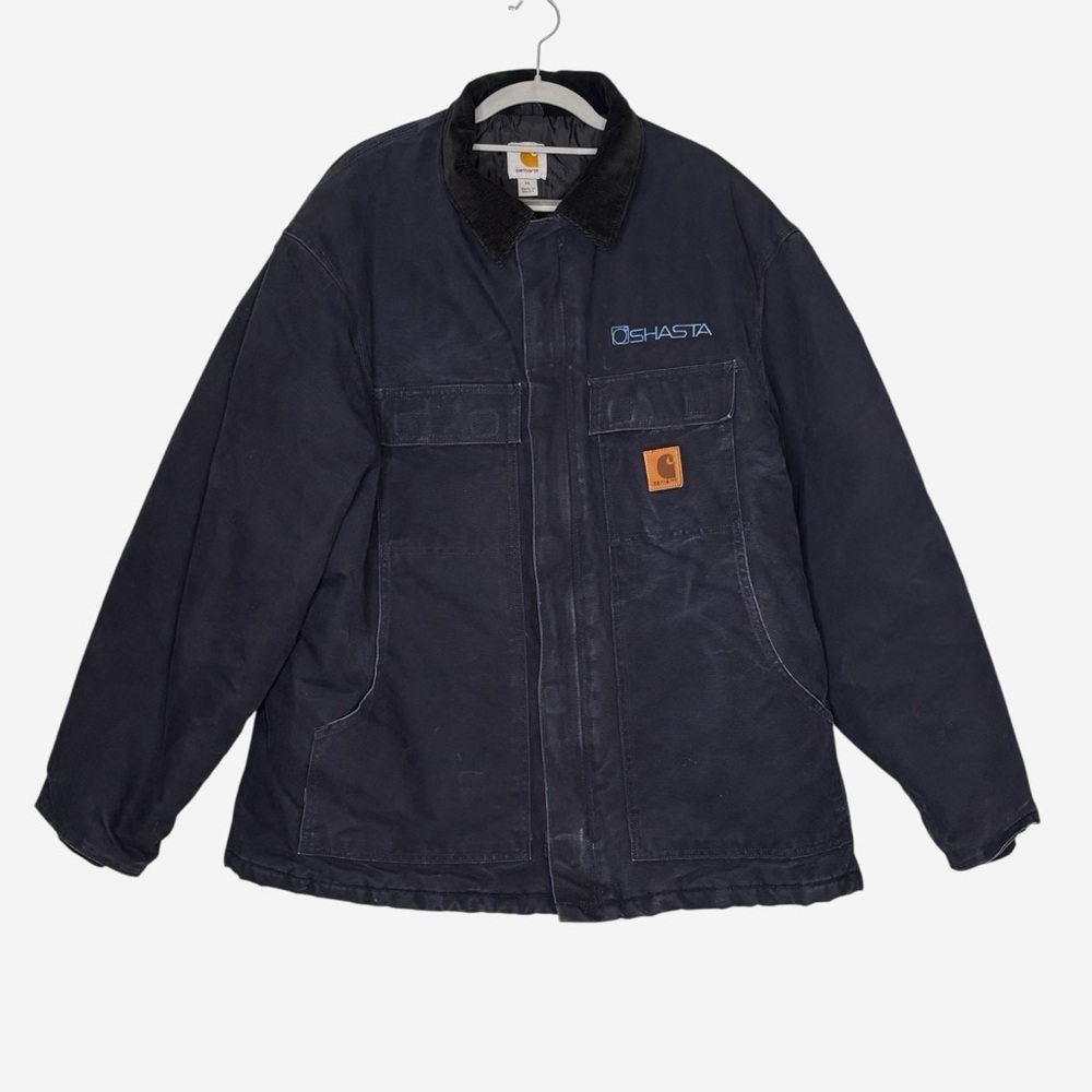 Carhartt C26 Coat Mens XL Blue Sandstone Duck Canvas Quilt Lined Shasta *Read
